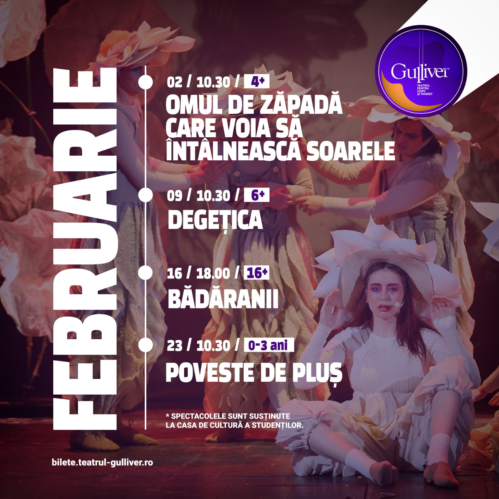 Programul spectacolelor lunii februrie la GULLIVER - Teatrul Familiei Tale